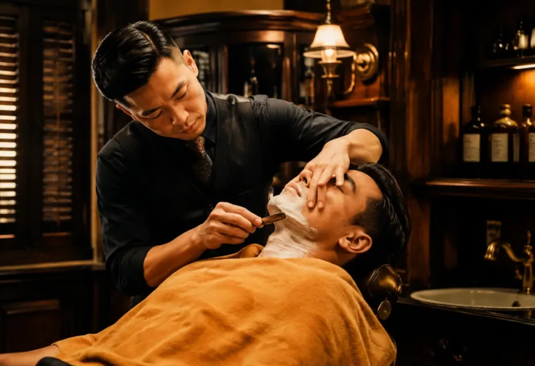 Dịch vụ cạo râu khăn nóng