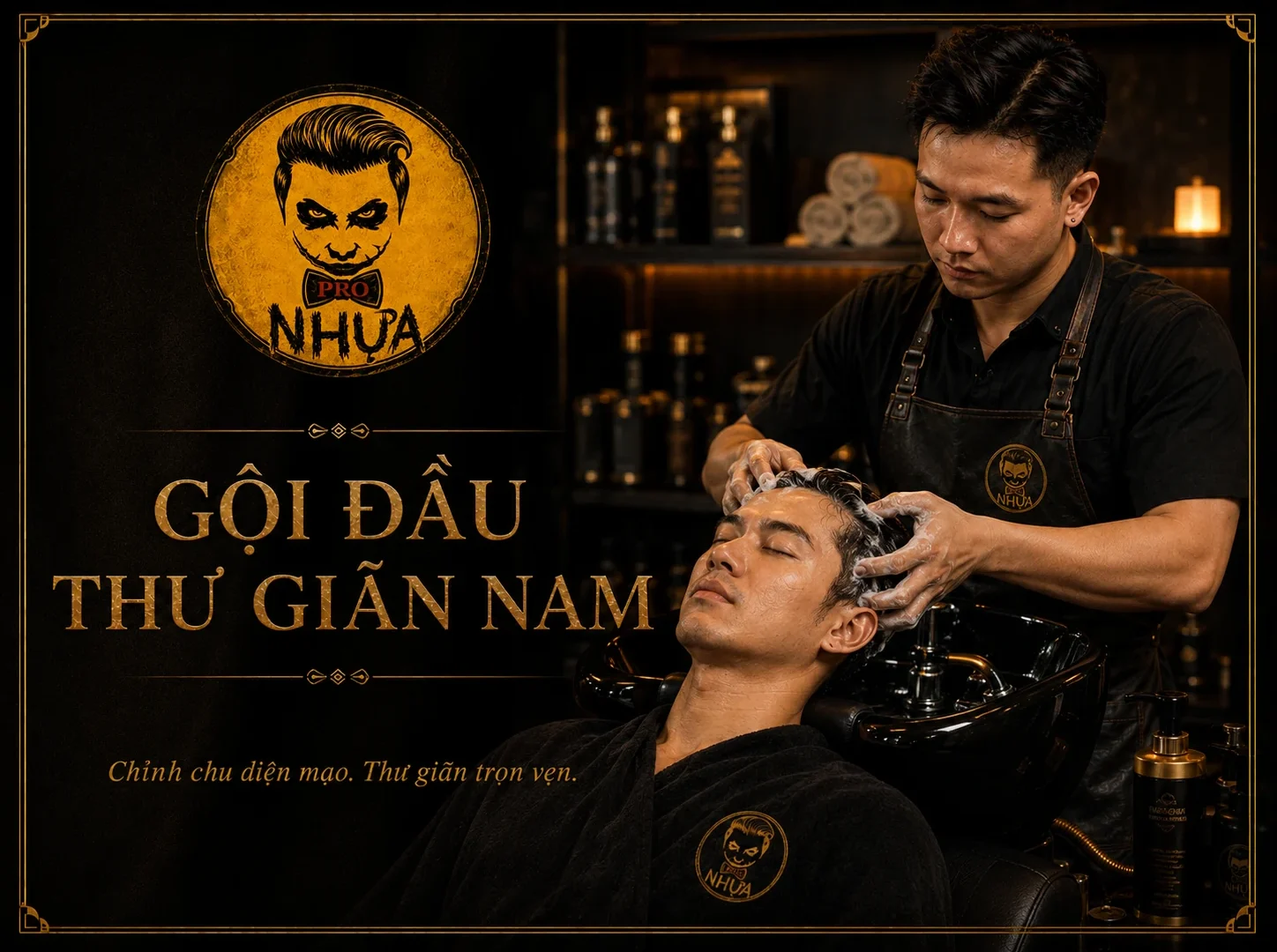 Gội đầu thư giãn nam