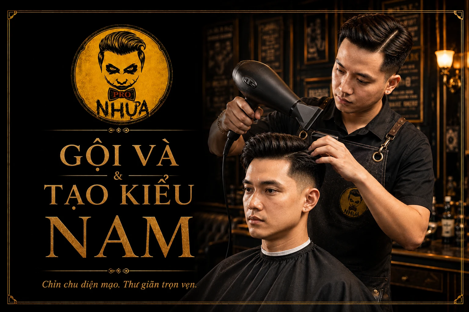 Gội và tạo kiểu nam